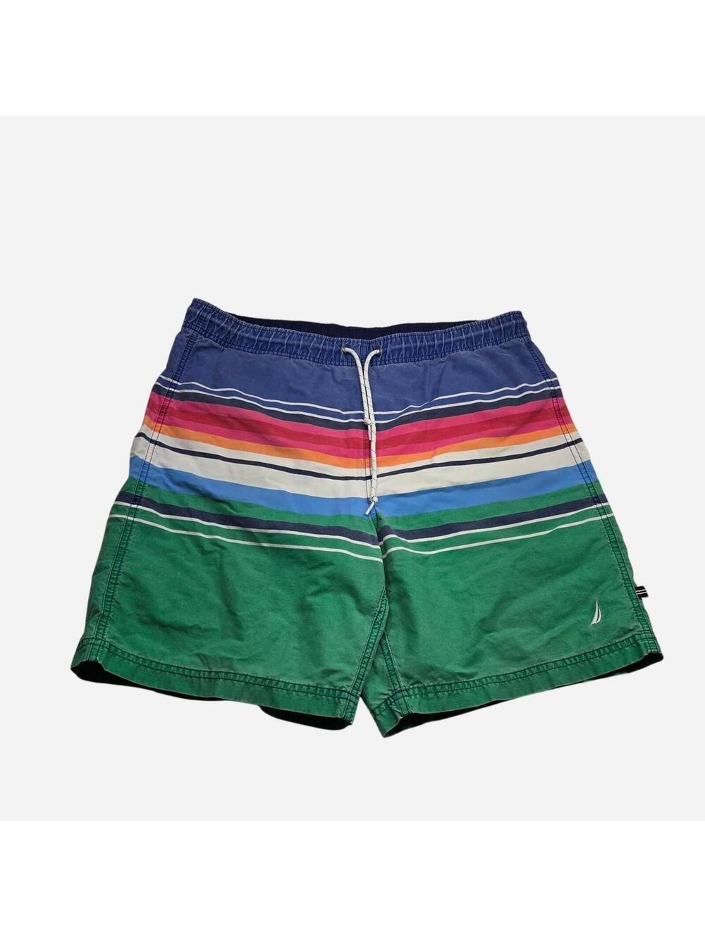 Nautica Men's Multi and Green Swim-briefs-short